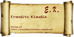 Erendits Klaudia névjegykártya